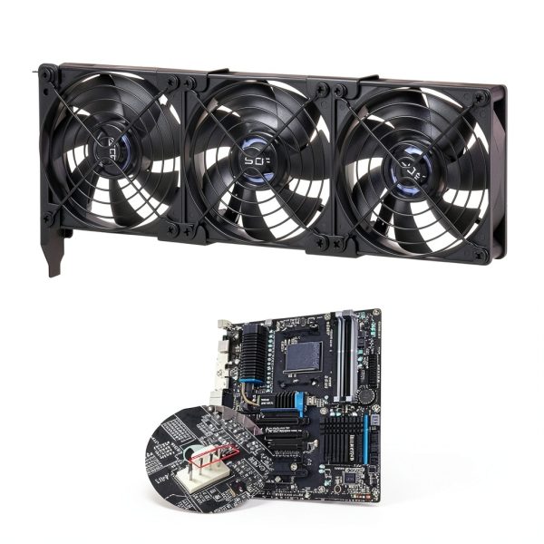SCCCF Graphics Card Cooler Dual 90mm and 92mm PWM Fans PCI Mount-4