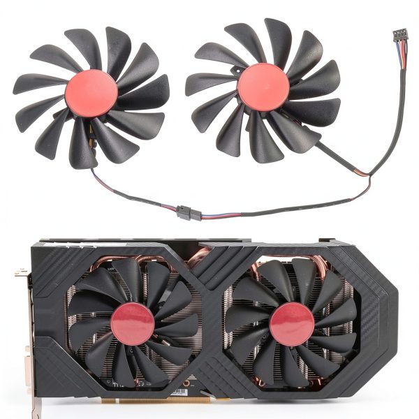 DC12V 0.45A 4Pin FDC10U12S9-C RX580 RX590 Graphics Card Fans for XFX AMD RX 580 GTS Black Edition，for XFX AMD RX 590 Fatboy GPU Fans-0