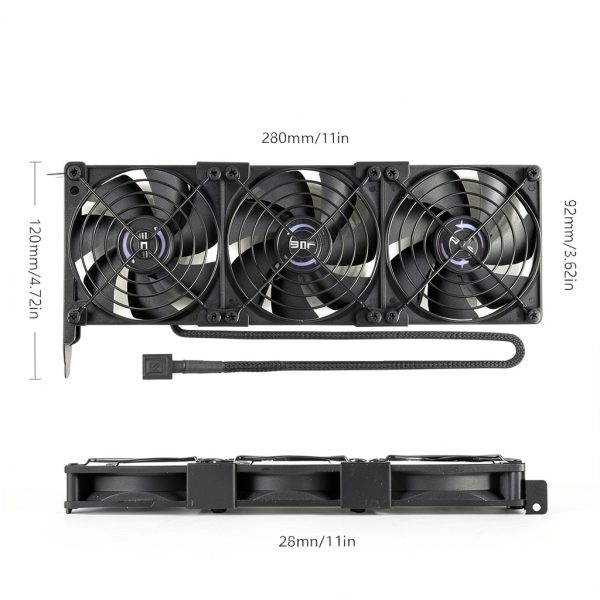 SCCCF Graphics Card Cooler Dual 90mm and 92mm PWM Fans PCI Mount-3