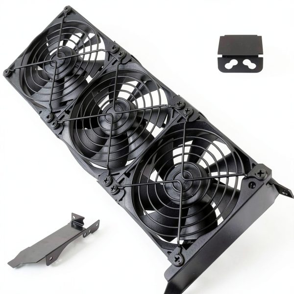 Biaungdo PCI Slot Fan Mount Rack 3 Slots Dual Bracket for 8-12cm Fans-5