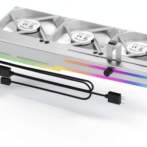 Graphics Card Cooler AsiaHorse 3X80mm White ARGB Triple Fan-0