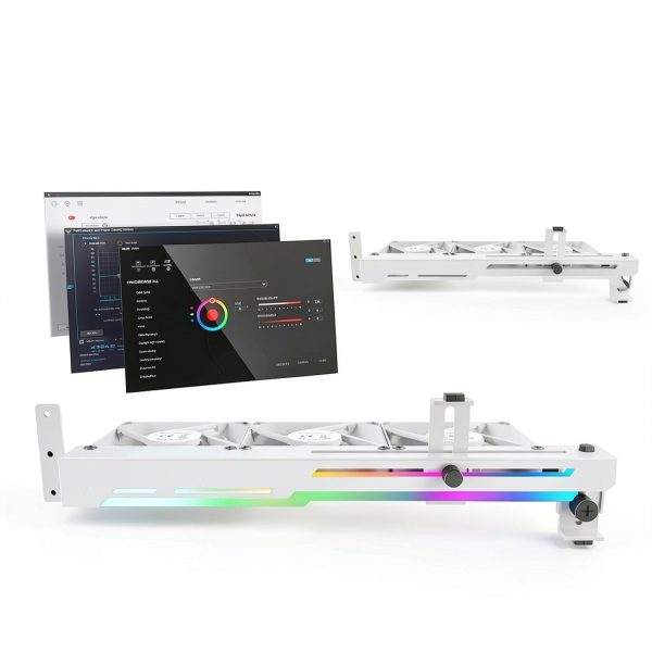Graphics Card Cooler AsiaHorse 3X80mm White ARGB Triple Fan-2