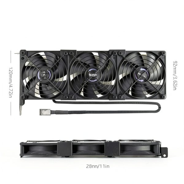 SCCCF 3x92mm Graphic Card Fans Cooler and Triple with Multi Voltage-4